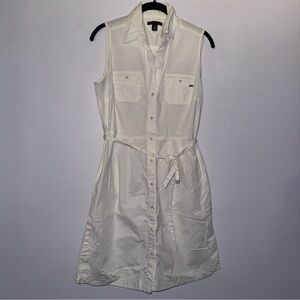 Tommy Hilfiger women’s size medium button front sleeveless dress white